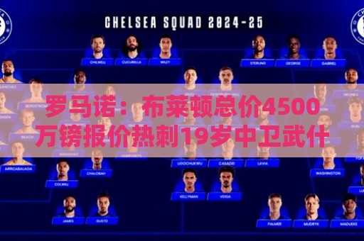 罗马诺：布莱顿总价4500万镑报价热刺19岁中卫武什科维奇